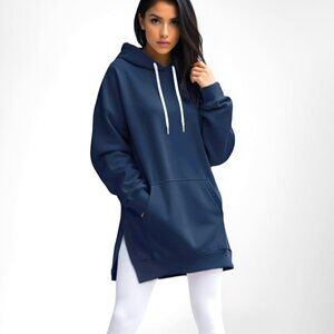 WARMY Oversized Cozy Tunic Hoodie, Navy Blue XL NWT